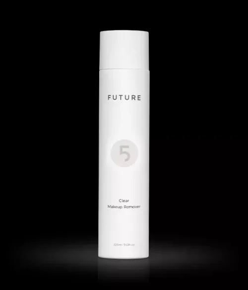 future cosmetics clear makeup remover bottle